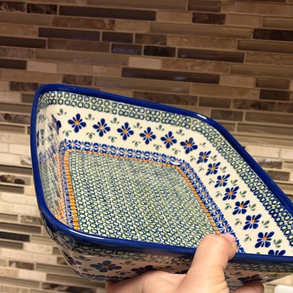 Blue Rose Polish Pottery 12”x9.75” Casserole Dish - Picture 9 of 10